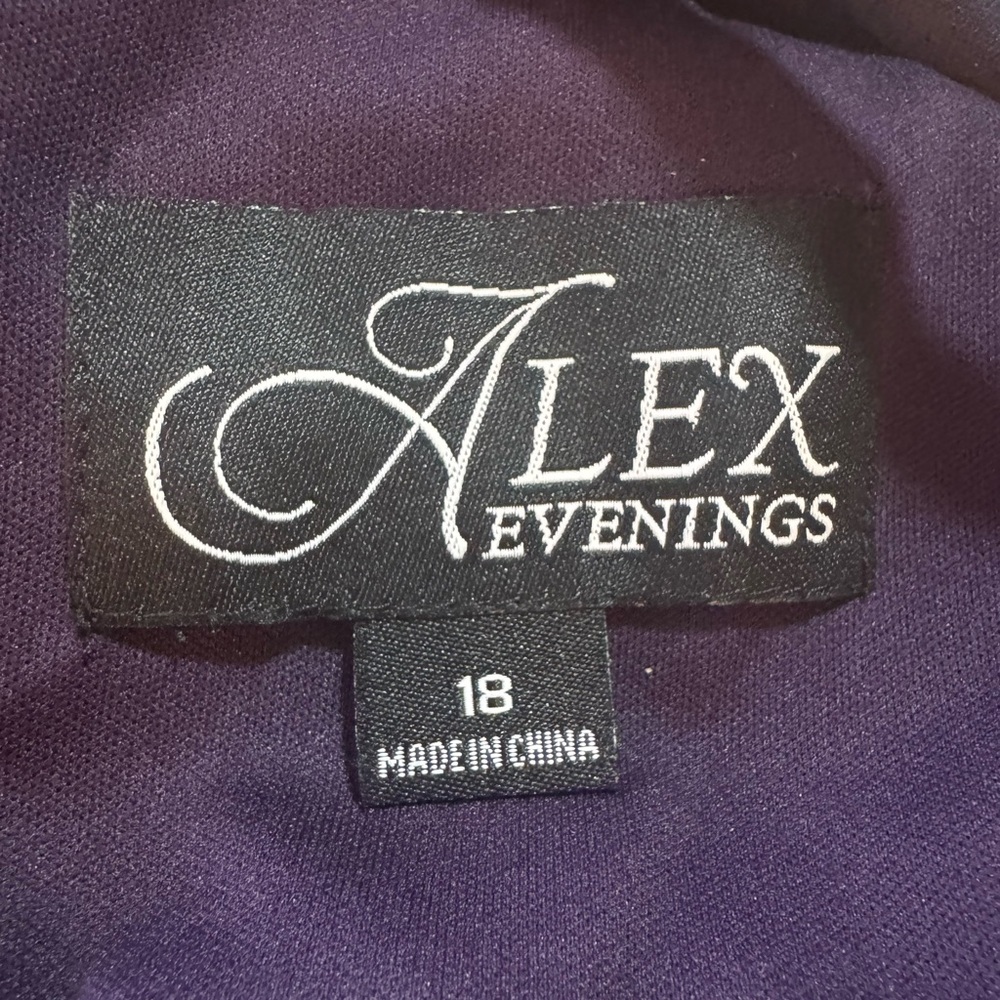 ALEX EVENINGS Purple Full Length Formal Gown - Size 18 - Picture 3 of 4